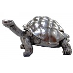 Estatua de tortuga diseño escultura decorativa en resina (plata)