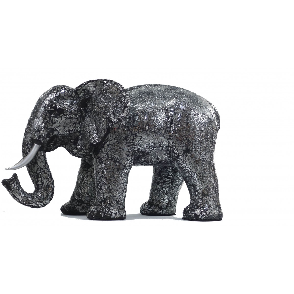 Statua dell'elefante design scultura decorativa in resina (nero, argento) -  AMP Story 5542