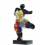 Mujer estatua expresiva diseño escultura decorativa en resina H54 cm (multicolor)
