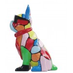 Resin statue sculpture decorative design dog A SUNGLASSES stand H36 (multicolor)