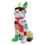 Resina statua scultura decorativo cane in piedi H102 (multicolor)