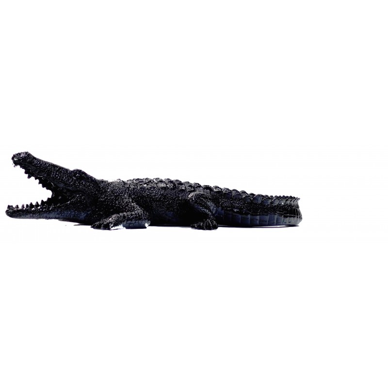 Estatua de diseño escultura decorativa cocodrilo en resina (negro) - image 49204