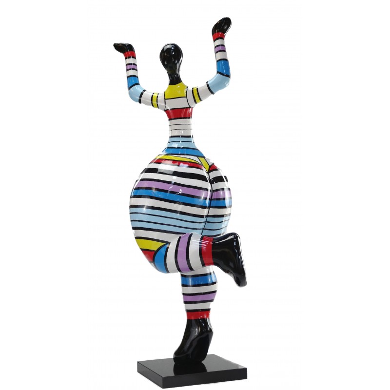 Statuette design decorative sculpture woman dancer in resin (multicolor) - image 49216