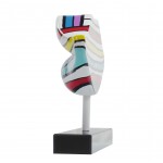 Statue sculpture décorative design BOUCHE en résine H39 cm (multicolore)