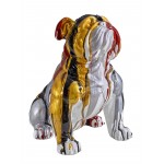 Statue decorative sculpture design CHIEN BOULEDOGUE in resin H45 cm (Multicolored)