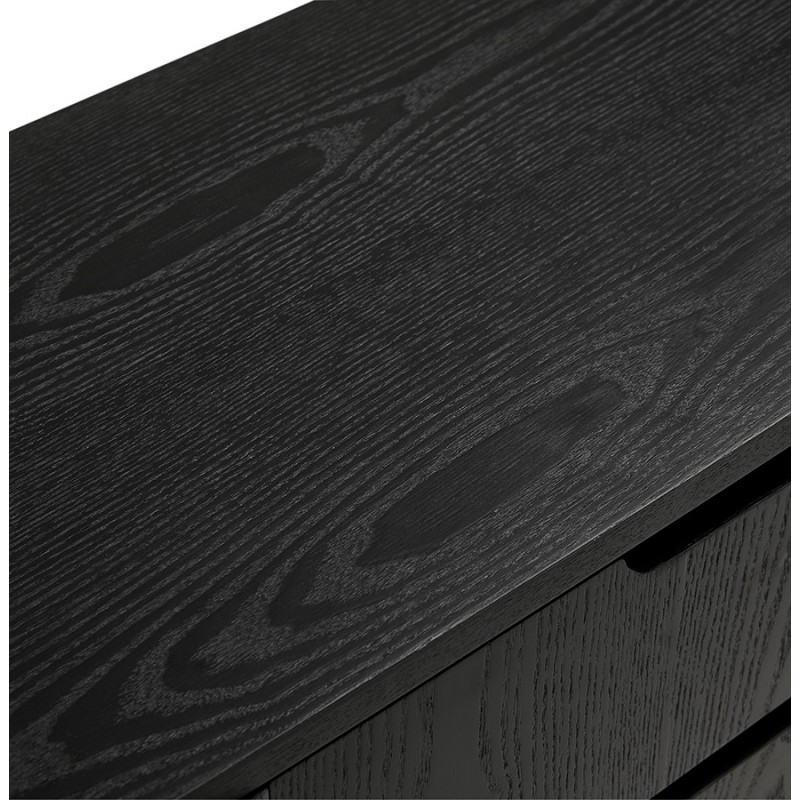 Buffet enfilade design 2 porte 3 cassetti in legno MELINA (nero) - image 49336