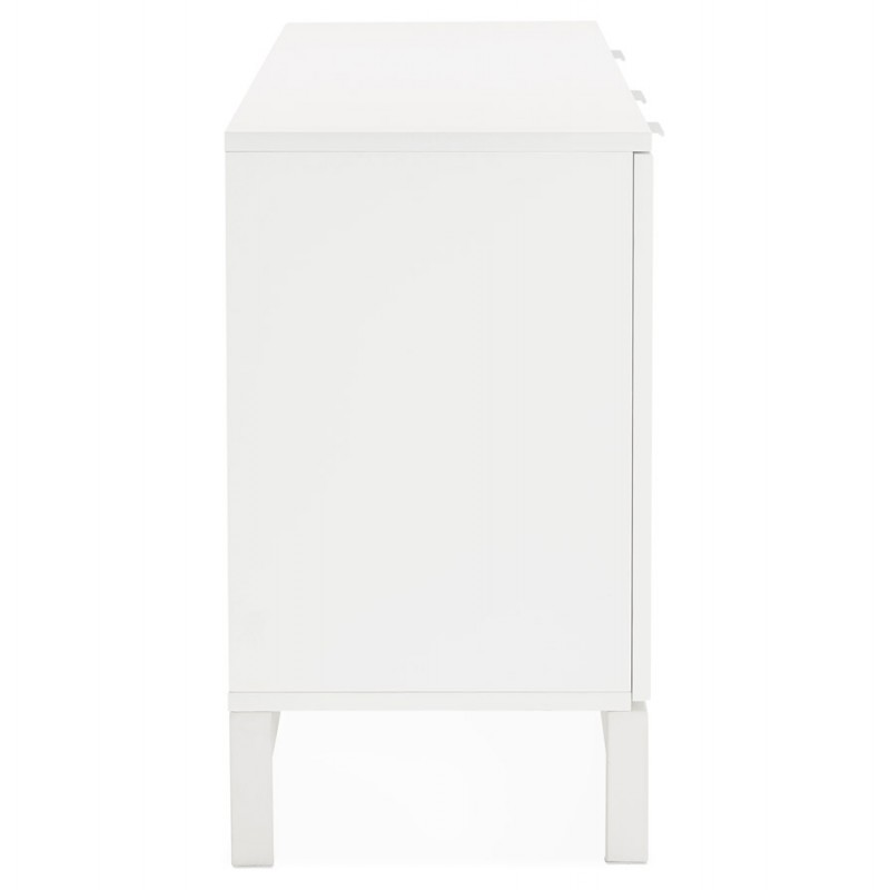 Buffet enfilade design 2 porte 3 cassetti in legno AGATHE (bianco) - image 49348