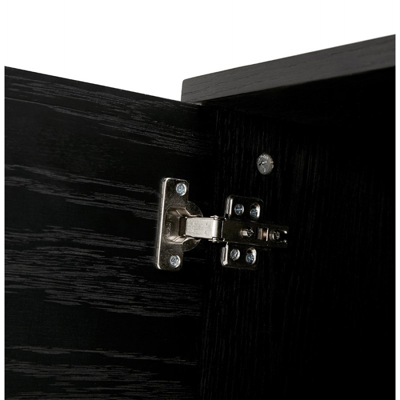 Buffet enfilade design 2 doors 3 drawers oak AGATHE (black) - image 49366