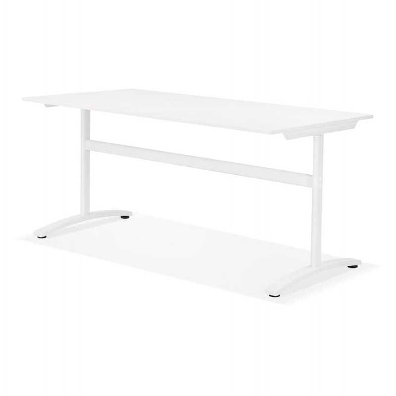 SONA scrivania destra in legno dai piedi bianchi (160x80 cm) (bianco) - image 49503