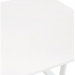 Bureau droit en bois pieds blanc SONA (160x80 cm) (blanc)