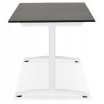 Tisch rechts Holz füße weiß SONA (160x80 cm) (schwarz)