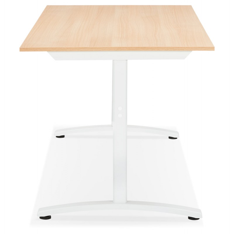SONA scrivania destra in legno dai piedi bianchi (160x80 cm) (finitura naturale) - image 49522