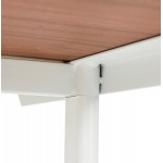 SONA scrivania destra in legno dai piedi bianchi (160x80 cm) (finitura in noce)