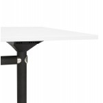Falttisch auf Rädern aus Holz schwarze Füße SAYA (140x70 cm) (weiß)