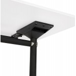 Table pliante sur roulettes en bois pieds noirs SAYA (140x70 cm) (blanc)