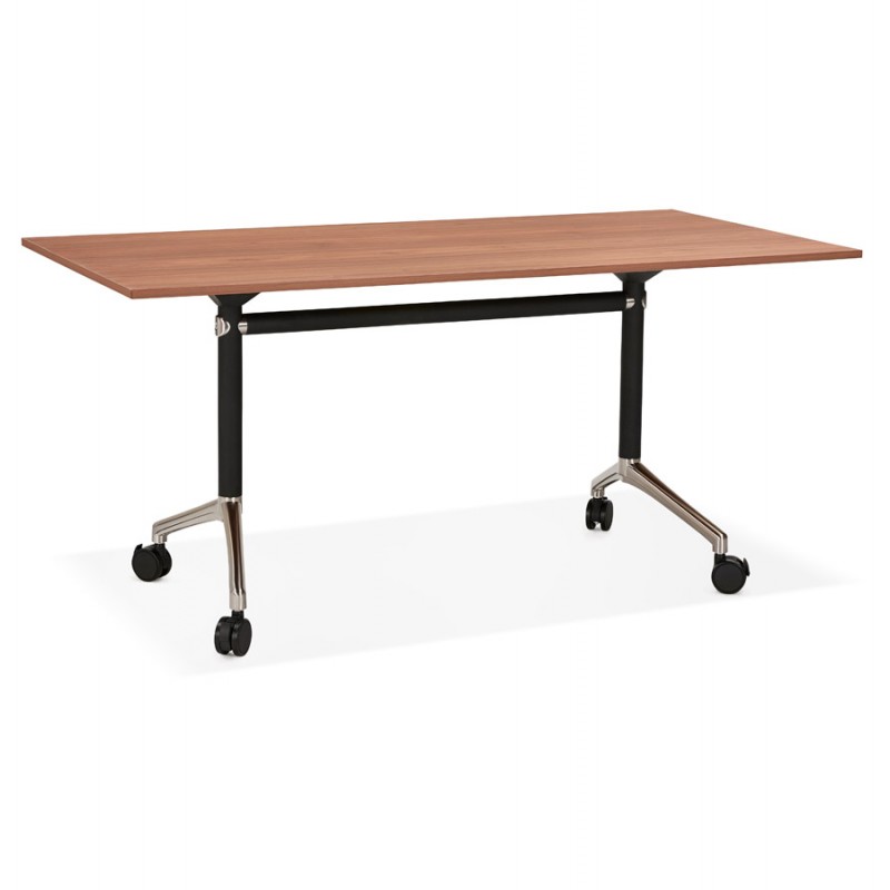 SAYA black-footed wooden wheely table (160x80 cm) (walnut finish) - image 49581