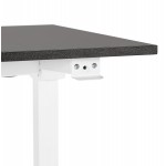 Standing desk sitting in wooden off-white feet NAOMIE (140x70 cm) (black)