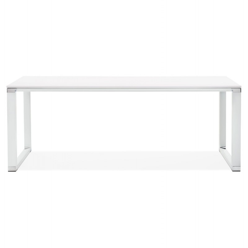 Holz-Design Schreibtisch aus Holz Füßchen weiß BOUNY (200x100 cm) (weiß) - image 49615