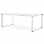 Holz-Design Schreibtisch aus Holz Füßchen weiß BOUNY (200x100 cm) (weiß)