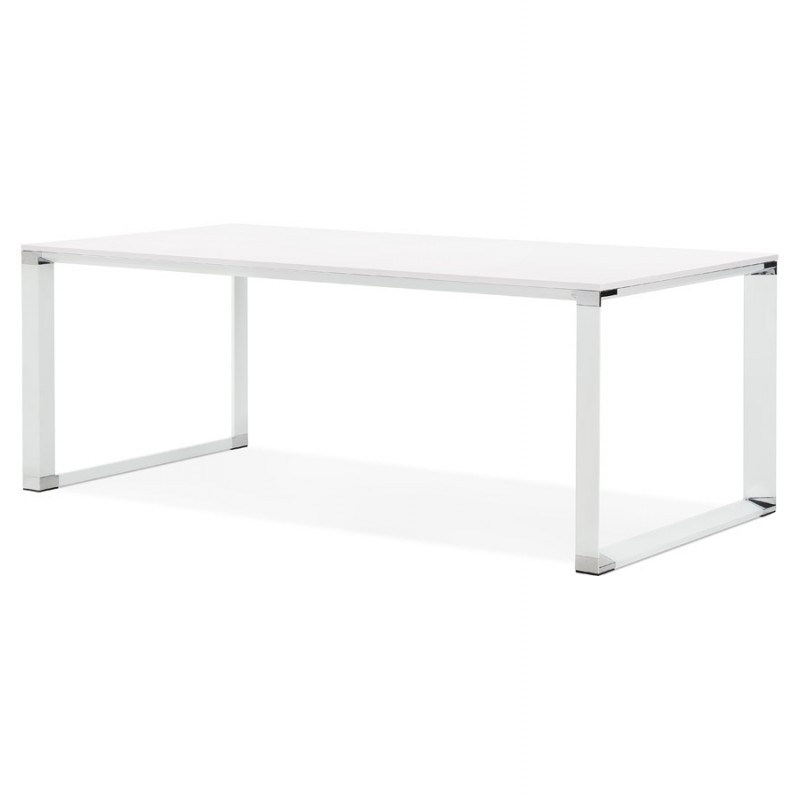 Holz-Design Schreibtisch aus Holz Füßchen weiß BOUNY (200x100 cm) (weiß) - image 49617