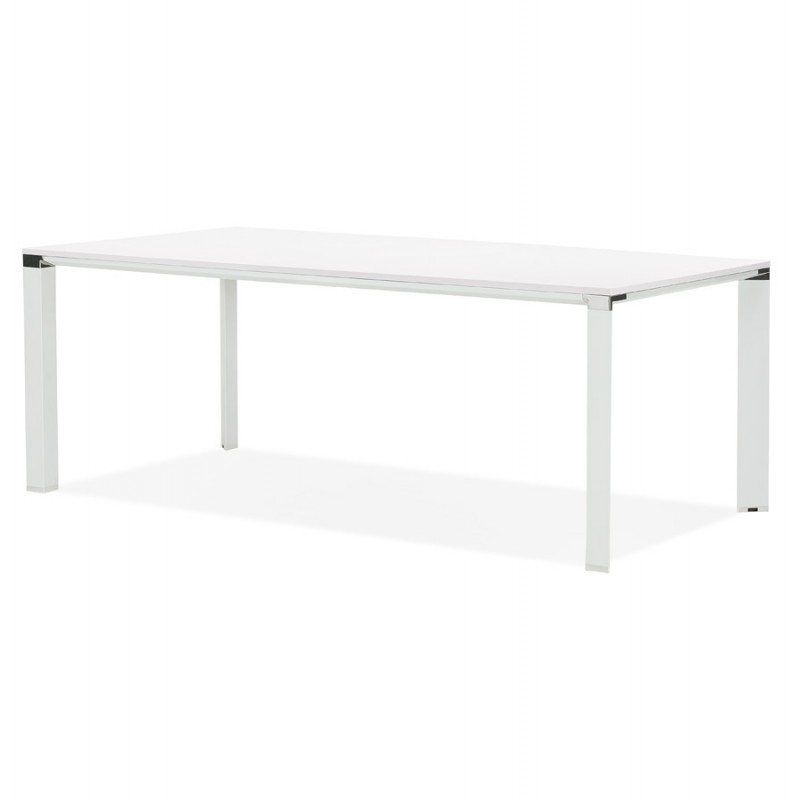 Table à manger table de réunion design en bois  NORA (200x100 cm) (blanc) - image 49628