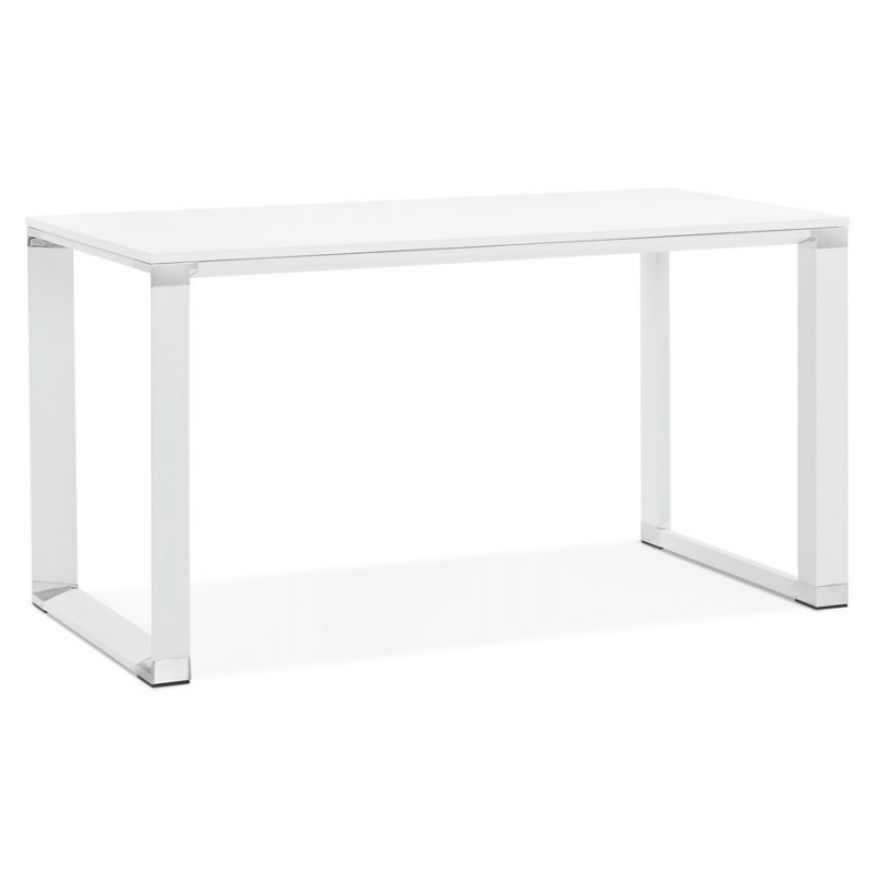 Diseño de oficina derecha patas blancas de madera BOUNY (140x70 cm) (blanco) - image 49634