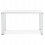 Bureau droit design en bois pieds blanc BOUNY (140x70 cm) (blanc) - Bureaux  design et contemporains