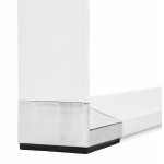 Bureau droit design en bois pieds blancs BOUNY (140x70 cm) (noyer)