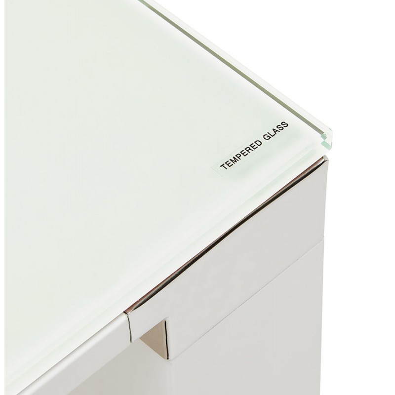 Right desk design glass soaked white feet BOIN (140x70 cm) (white) - image 49751