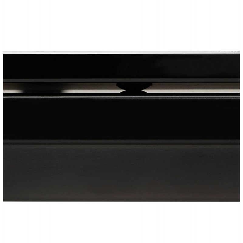 Geraden Design-Schreibtisch aus glas gehärtetem schwarzen Füßen BOIN (140x70 cm) (schwarz) - image 49762