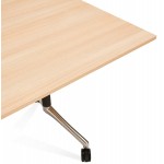 SAYA mesa de tarima de madera de patas negras (140x70 cm) (acabado natural)