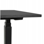 Bureau assis debout électrique en bois pieds noirs KESSY (140x70 cm) (noir)