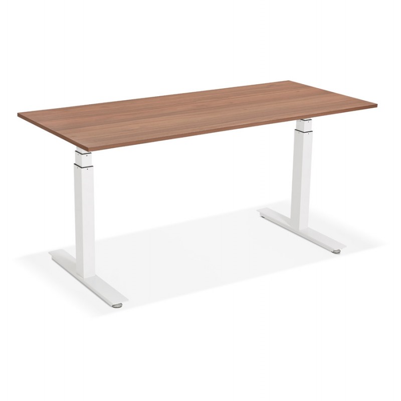 Seated standing electric wooden white feet KESSY (160x80 cm) (walnut finish) - image 49884