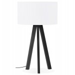 Lampe à poser design avec abat-jour sur trépied noir TRANI MINI (blanc)