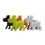 Set of 6 design dog sculptures in resin (multicolor)