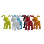 Set of 6 design dog sculptures in resin (multicolor)