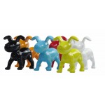 Set de 6 sculptures design CHIEN en résine (multicolore)