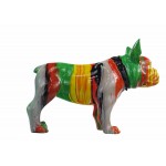 Scultura decorativa con disegno di cane statua in resina H43 (multicolor)