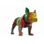 Statue dog design decorative sculpture in resin H43 (multicolor)