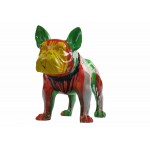 Diseño de perro estatua escultura decorativa en resina H43 (multicolor)