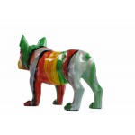 Diseño de perro estatua escultura decorativa en resina H43 (multicolor)