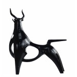 Design decorative sculpture Bull statue in resin H54 cm (black)