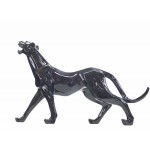 Statue Design dekorative Skulptur Panther XL Harz H65 cm (schwarz)