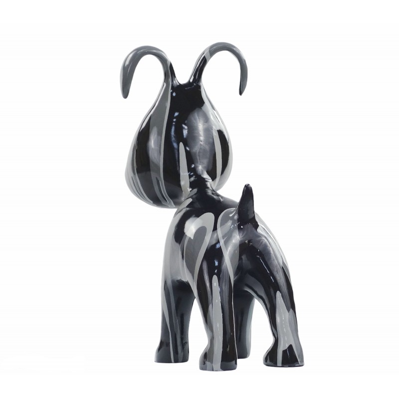 Set mit 2 paar Hunde Design Skulpturen aus Kunstharz H38 (grau) - image 50096