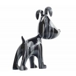 Set mit 2 paar Hunde Design Skulpturen aus Kunstharz H38 (grau)