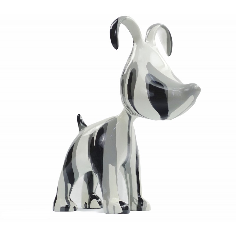 Set of 2 COUPLE of dogs design sculptures in resin H38 (gray) - image 50100