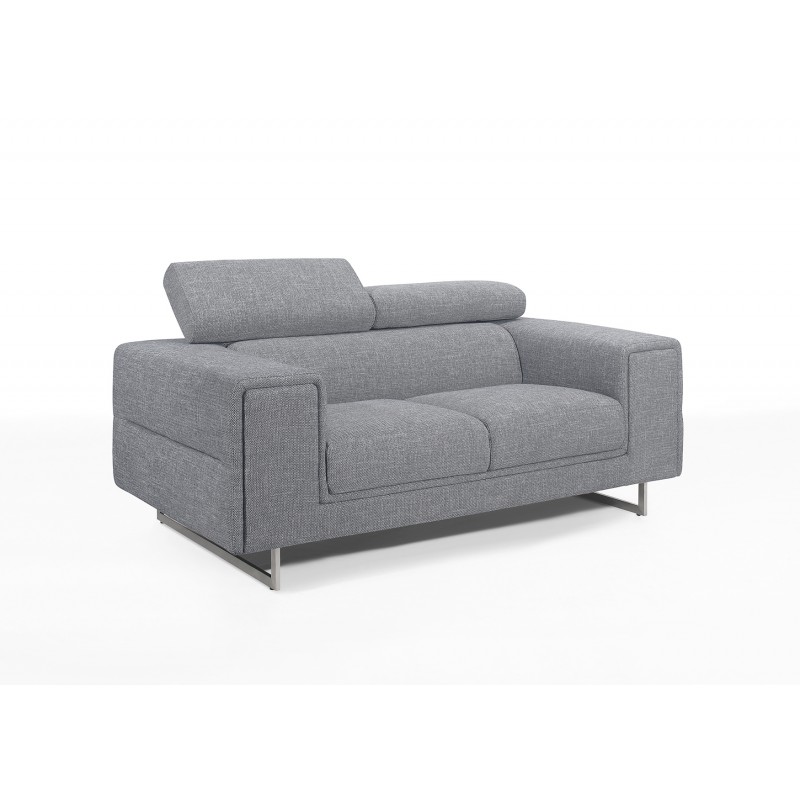 Rechts Sofa Design 2-Sitzer mit CYPRIA Stoff (grau) - image 50116