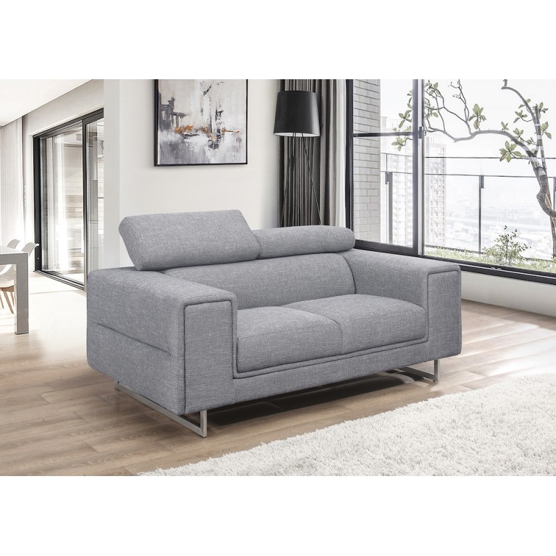 Rechts Sofa Design 2-Sitzer mit CYPRIA Stoff (grau) - image 50118