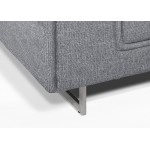 Sofá de diseño de 3 plazas con cabezales de tela CYPRIA (gris)