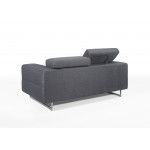 Gerader Couch-Design 2-Sitzer mit CYPRIA-Stoff (dunkelgrau)